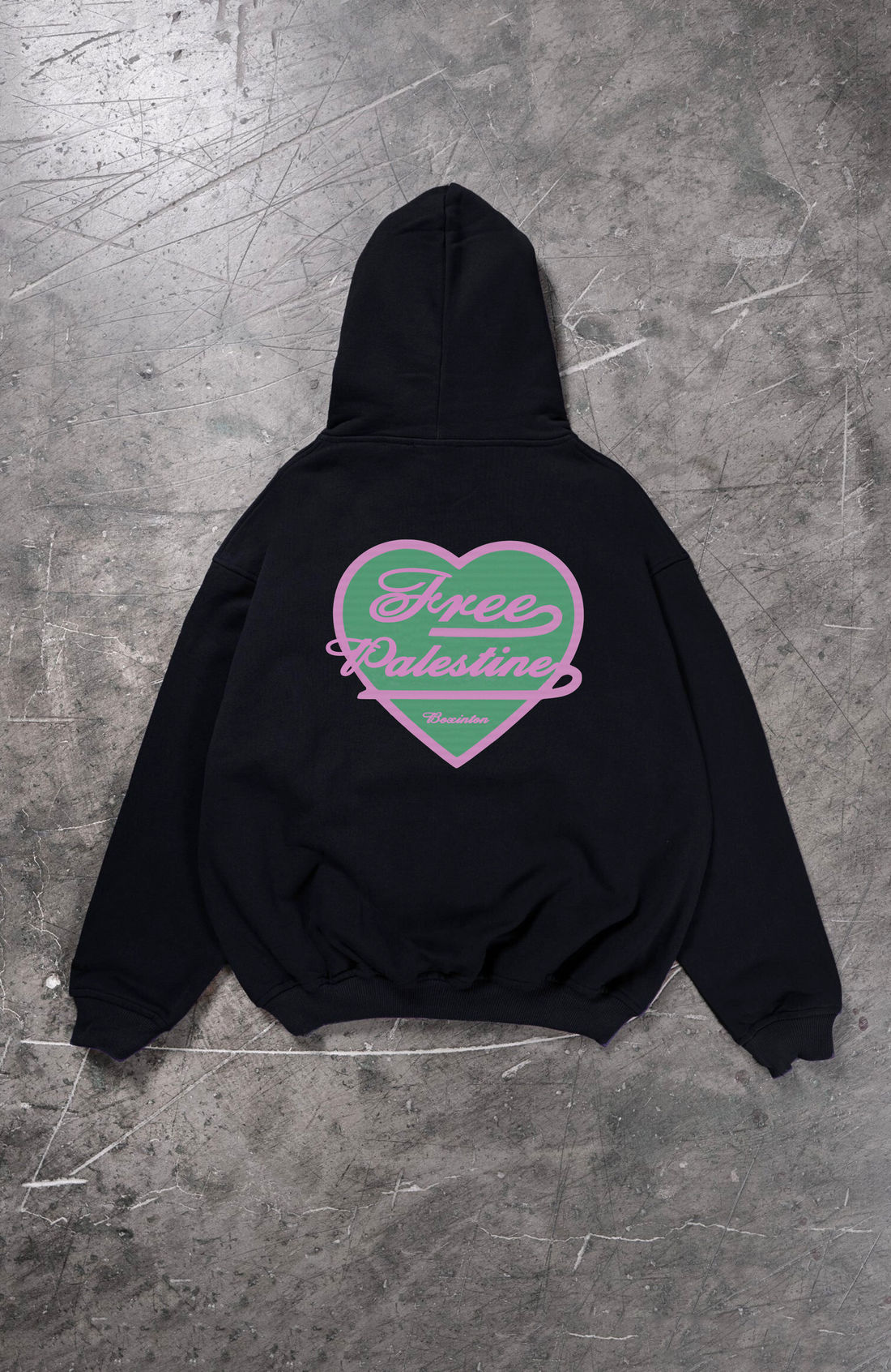 HEART MADE FREE PALESTINE Oversized Zipper Hoodie