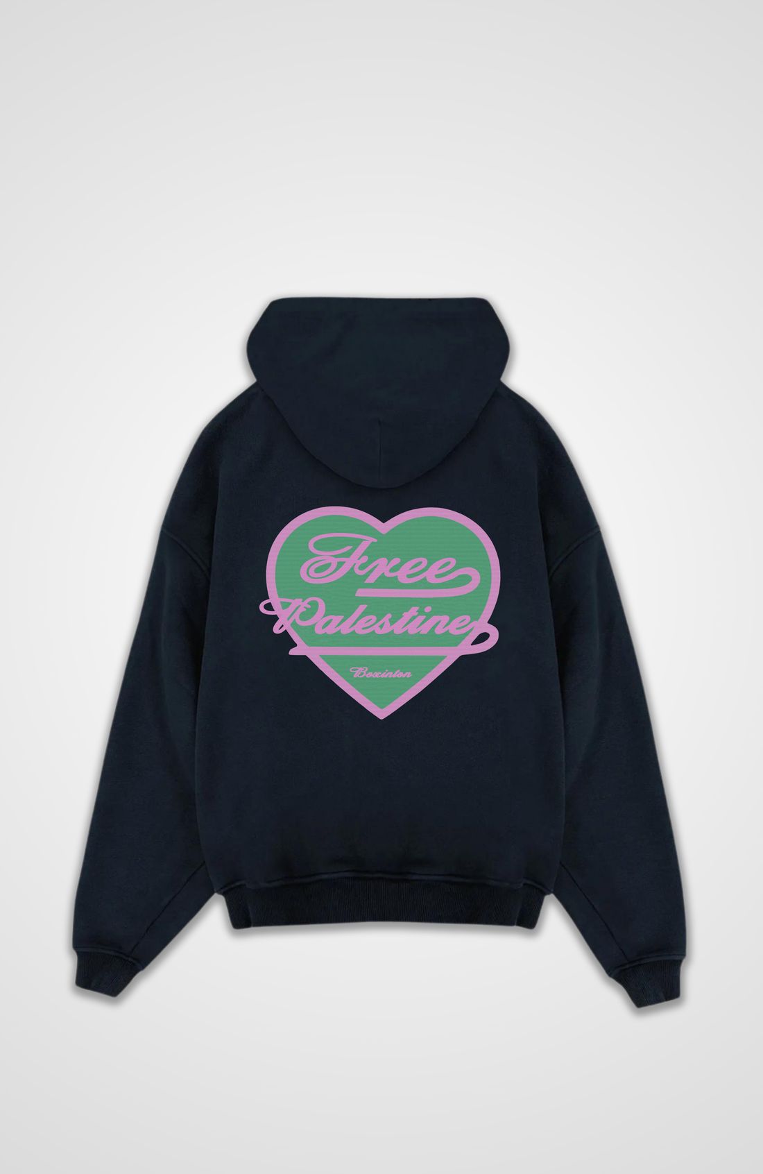 HEART MADE FREE PALESTINE Oversized Zipper Hoodie