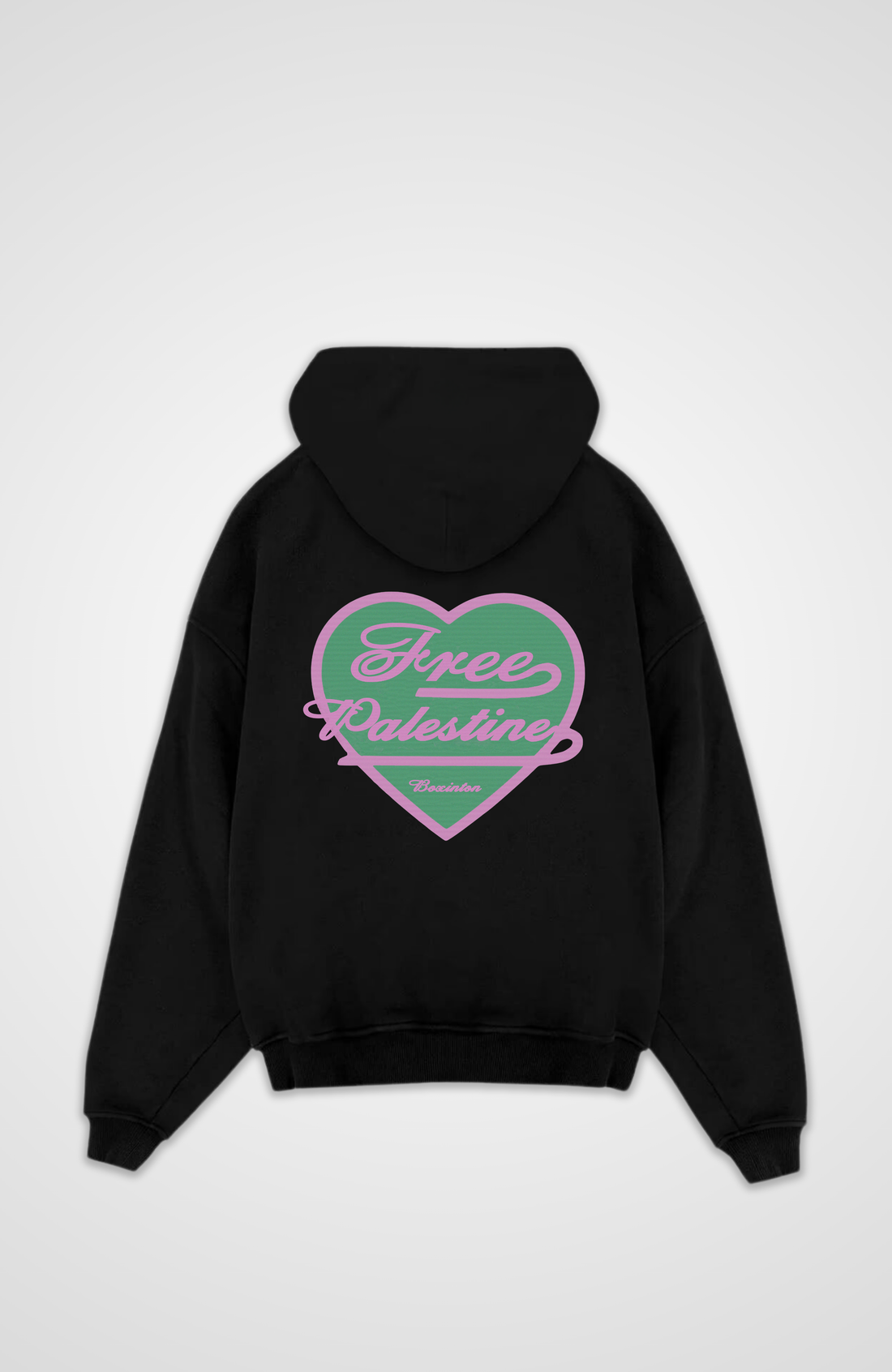 HEART MADE FREE PALESTINE Oversized Zipper Hoodie