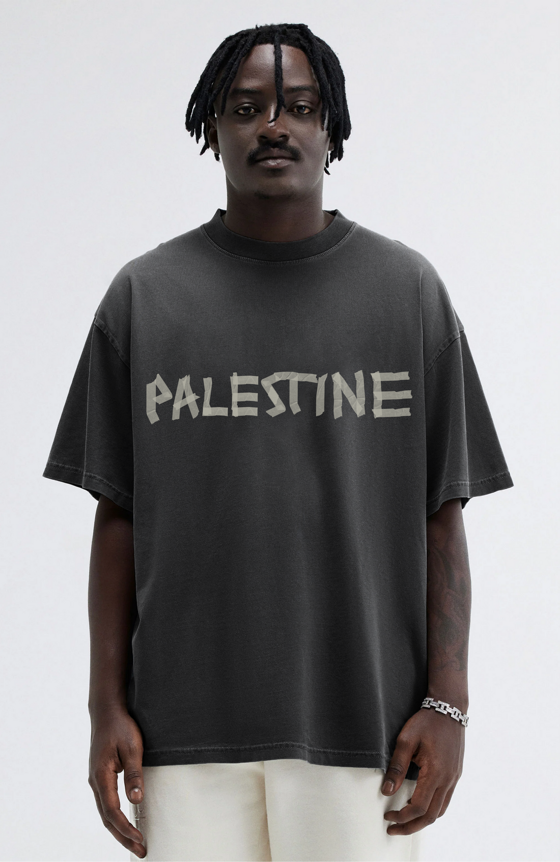 PALESTINE TAPE Washed Oversized T-Shirt
