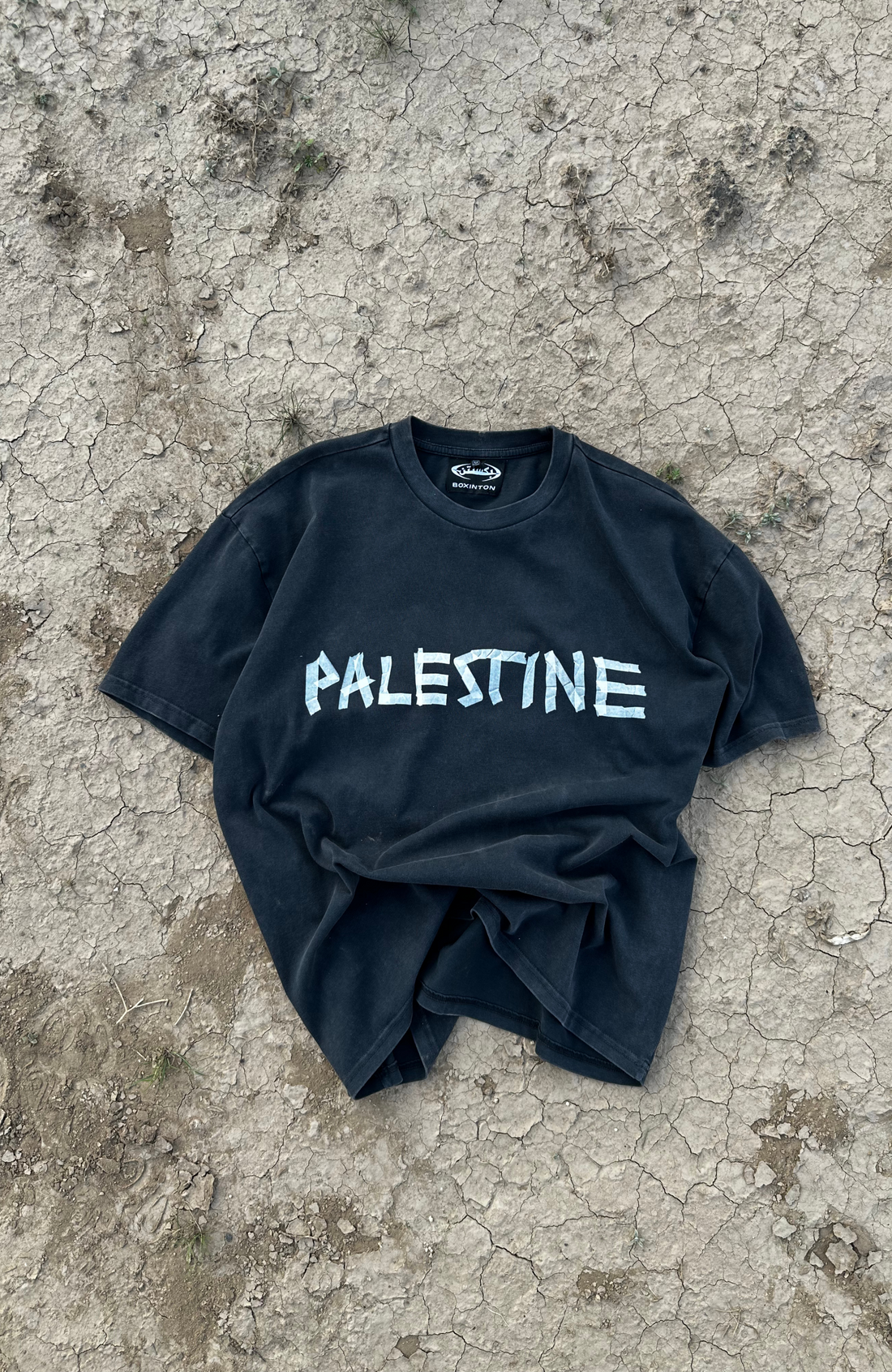 PALESTINE TAPE Washed Oversized T-Shirt