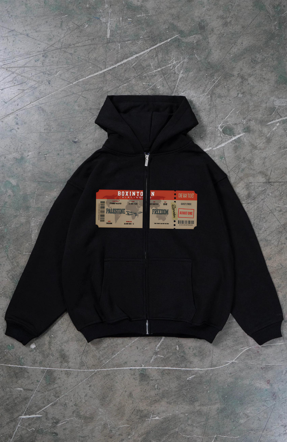 TICKET PALESTINE Zipper Hoodie