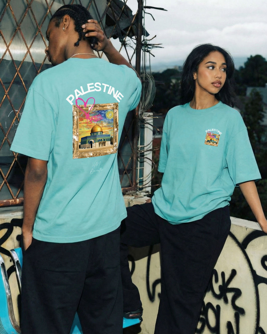 Van Gogh x Palestine T-shirt surdimensionné