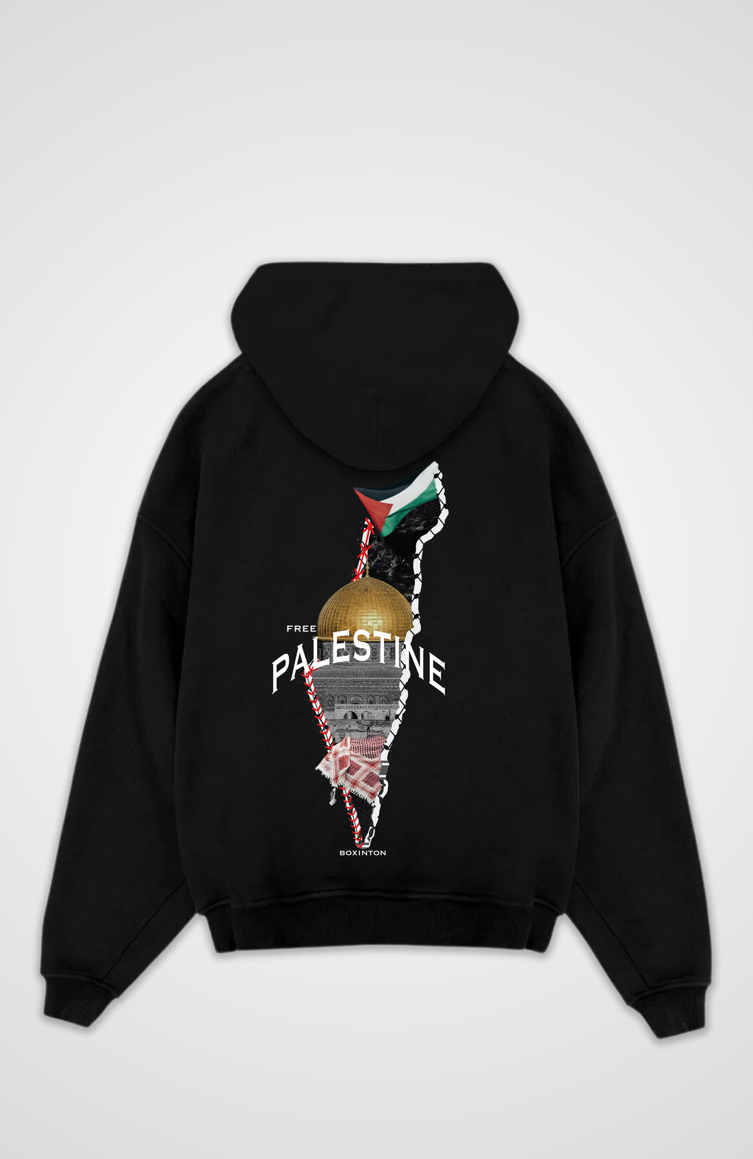 FREE PALESTINE Oversized Zipper Hoodie