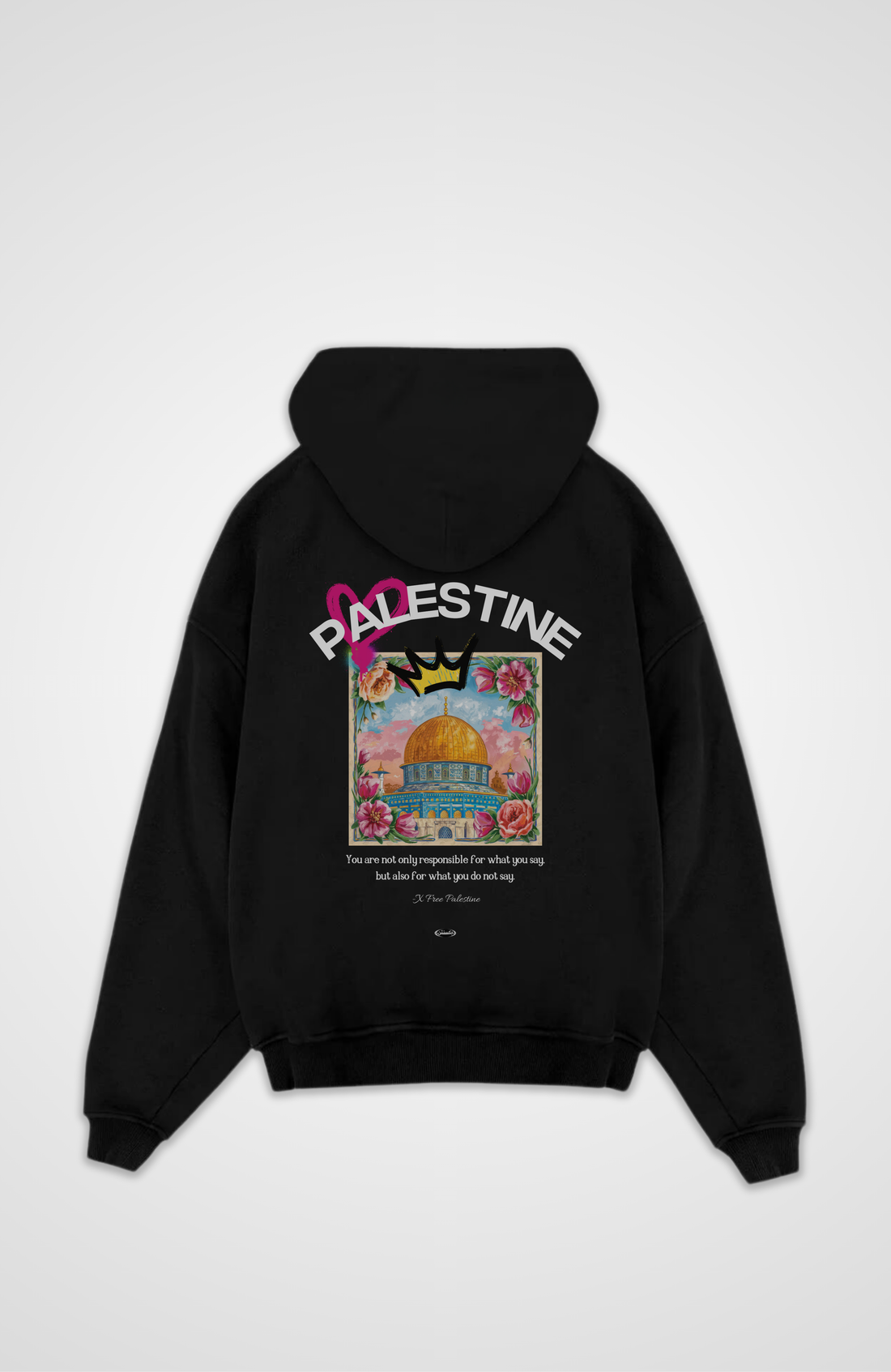 ART x PALESTINE Oversized Zipper Hoodie