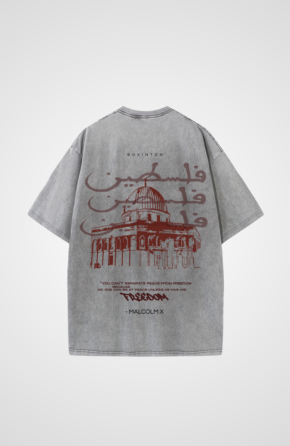 MALCOLM x PALESTINE Washed Oversized T-Shirt