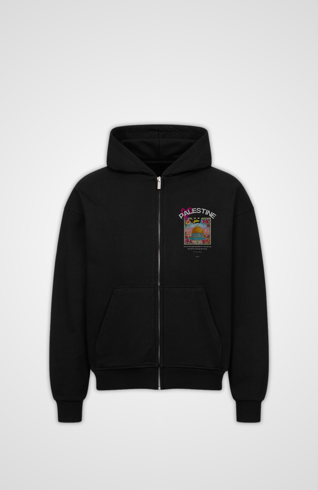 ART x PALESTINE Oversized Zipper Hoodie