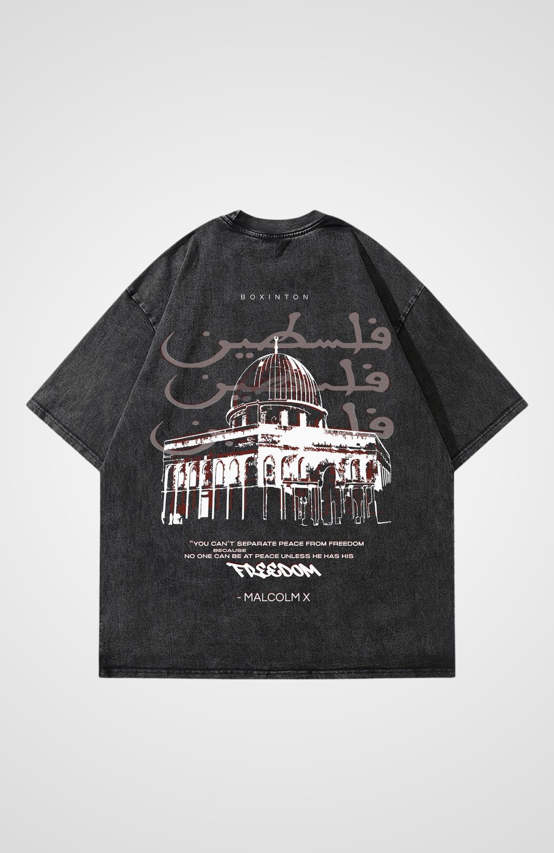 MALCOLM x PALESTINE Washed Oversized T-Shirt