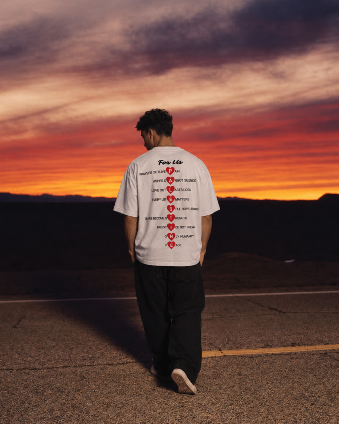 PALESTINE LETTERS OVERSIZED T-SHIRT