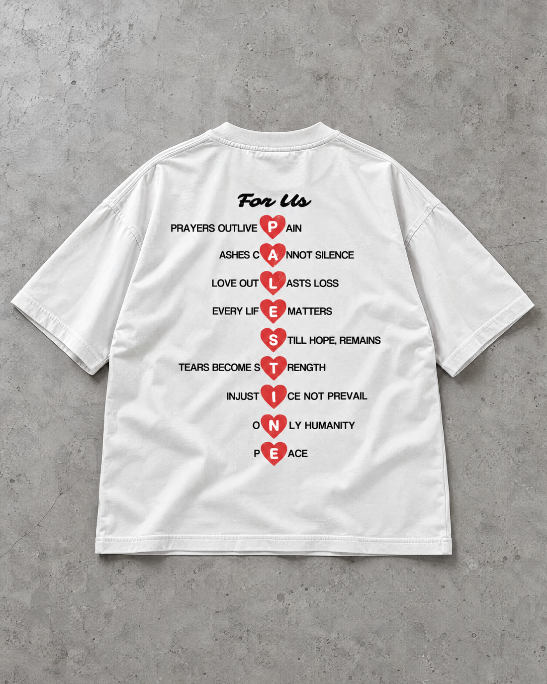 PALESTINE LETTERS OVERSIZED T-SHIRT
