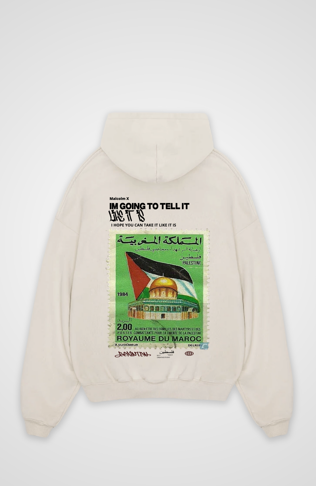 MALCOLM X PALESTINE oversized hoodie