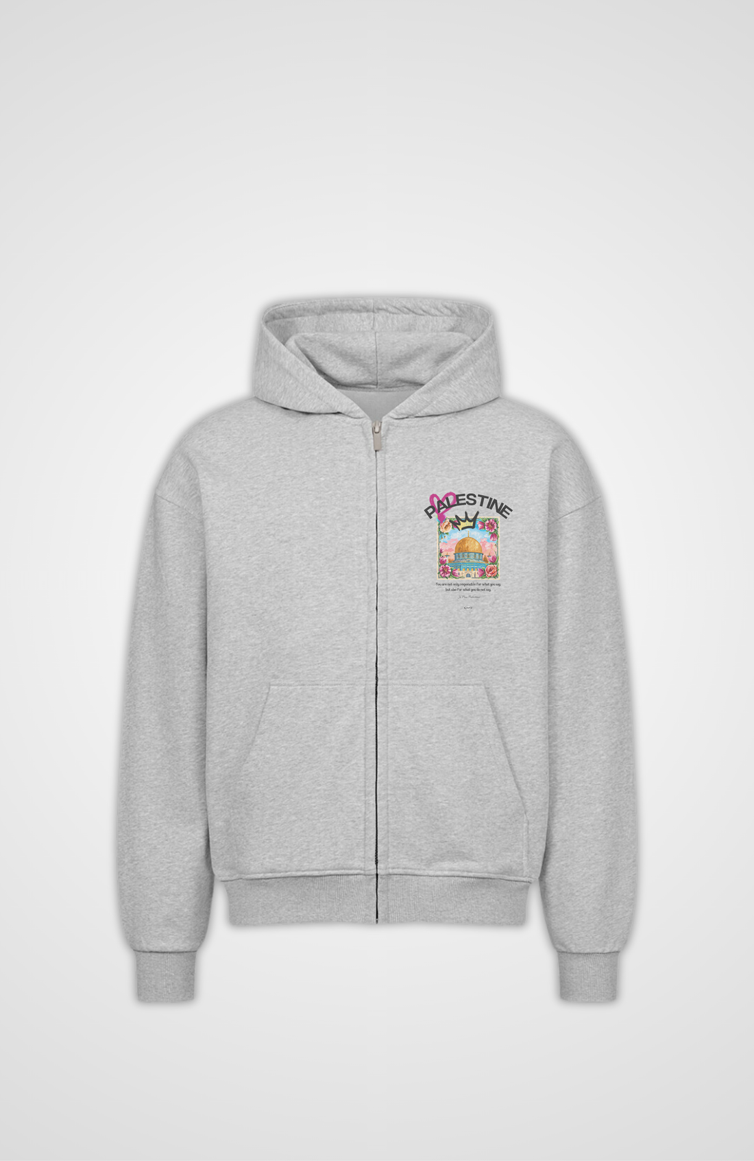 ART x PALESTINE Oversized Zipper Hoodie