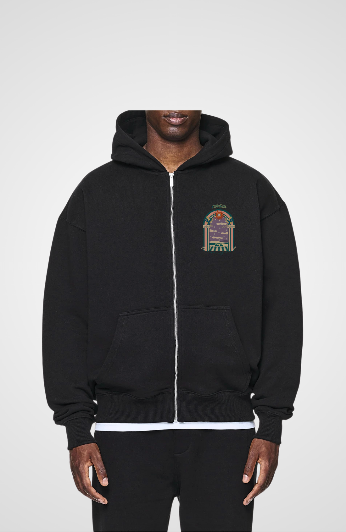 CASA SUNSET Oversized Zipper Hoodie