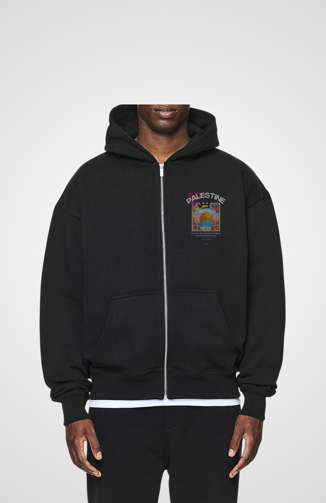 ART x PALESTINE Oversized Zipper Hoodie