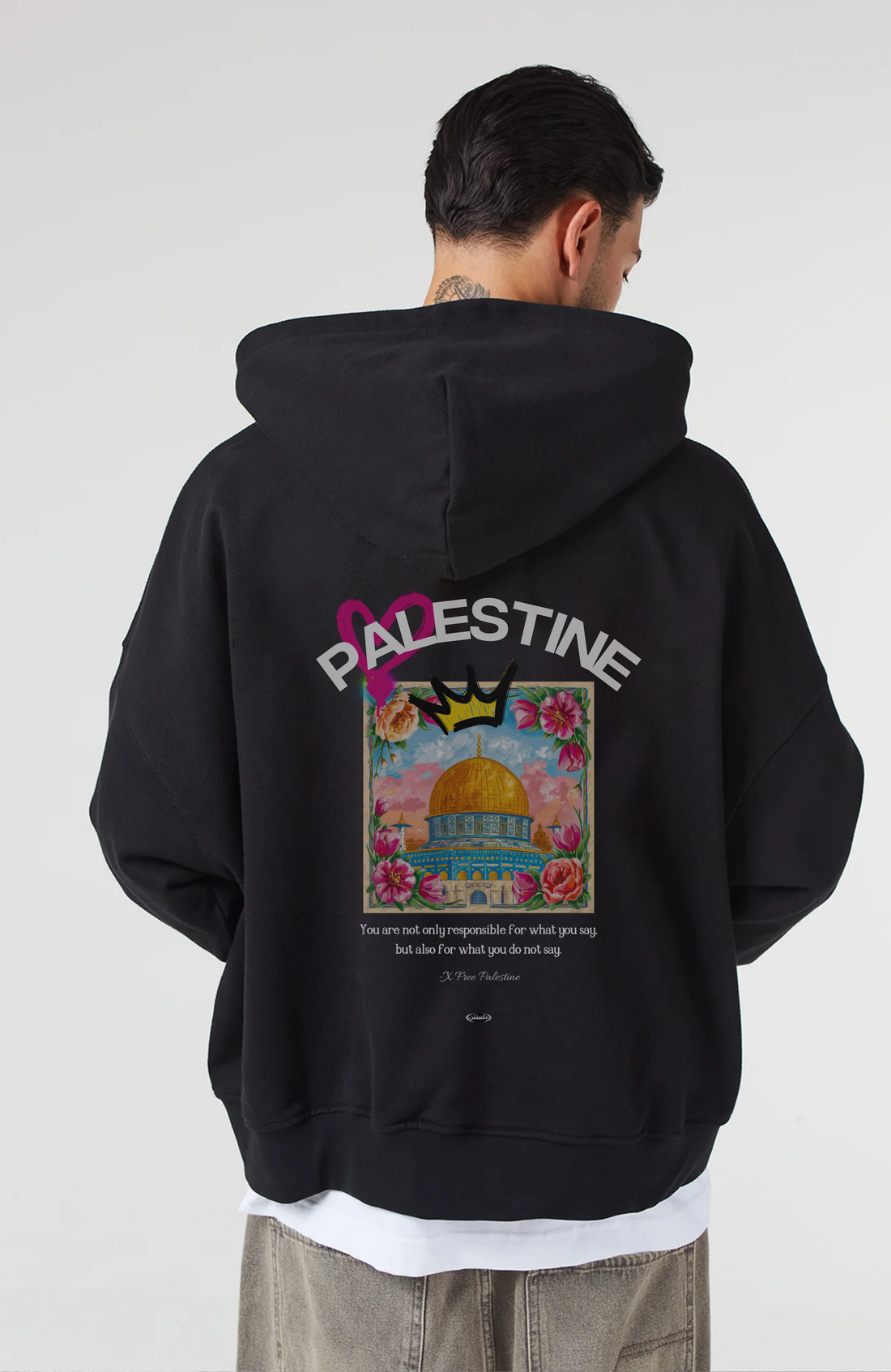 ART x PALESTINE Oversized Zipper Hoodie