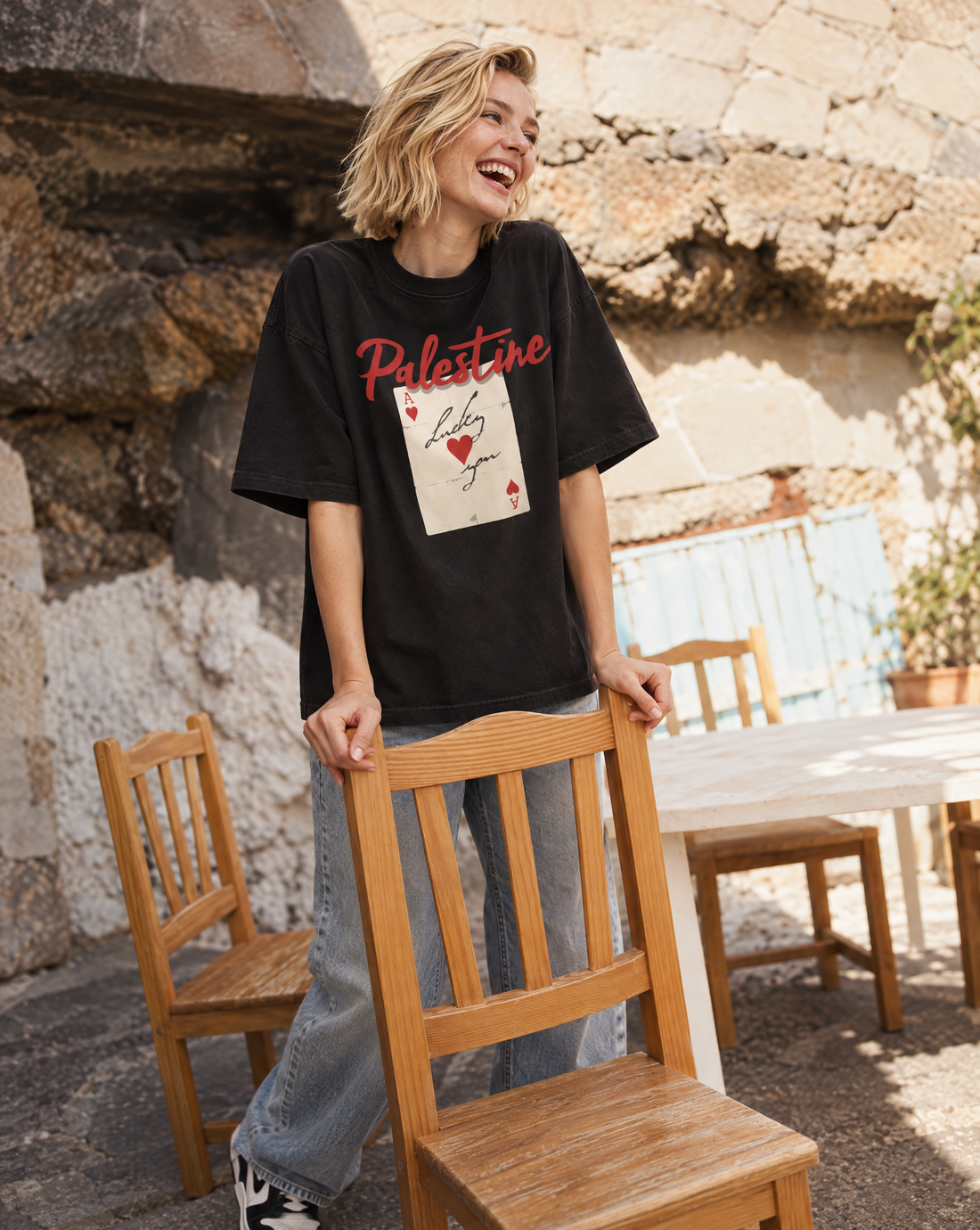 LUCKY YOU PALESTINE OVERSIZED T-SHIRT