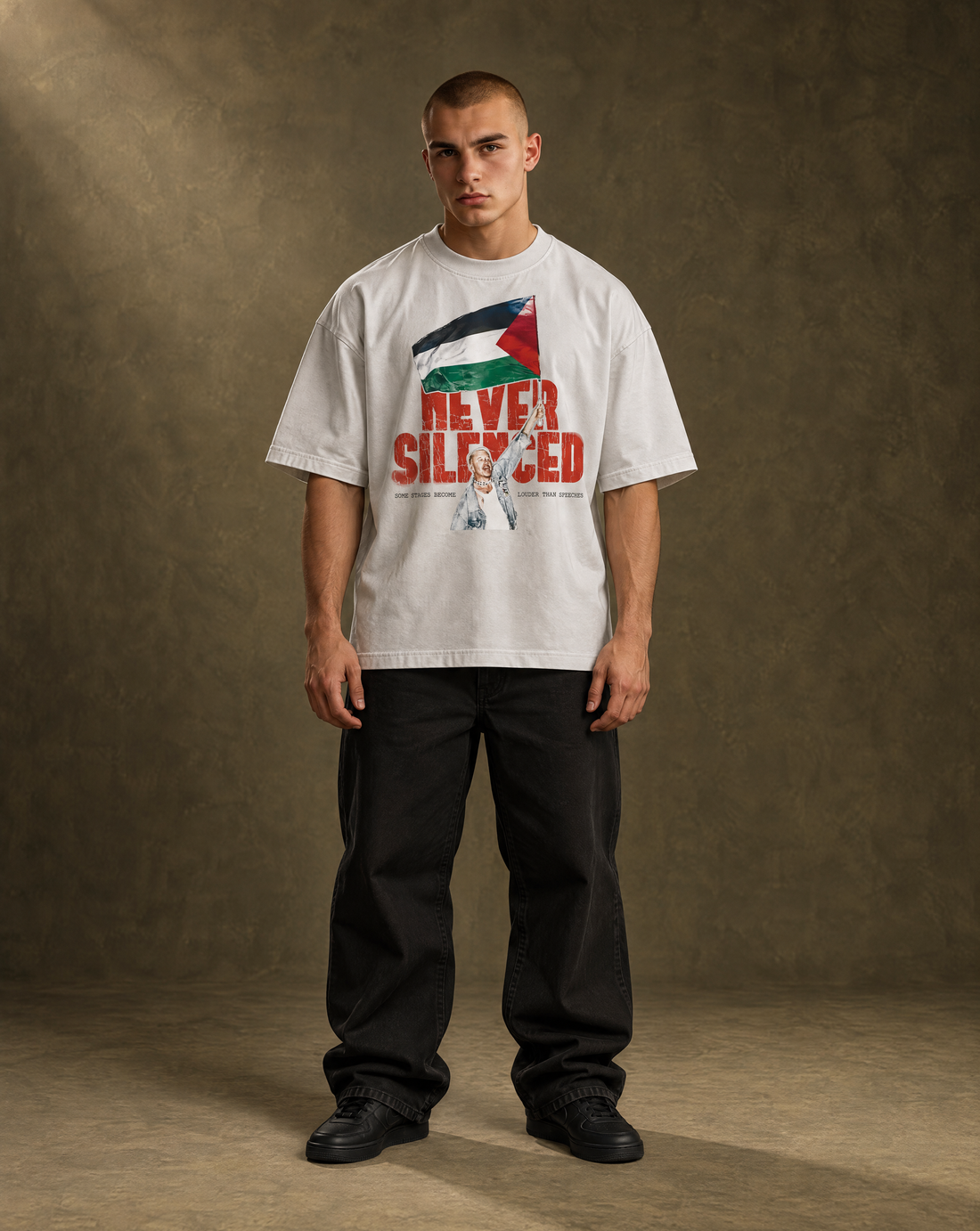 MACKELMORE NEVER SILENCED OVERSIZE SHIRT